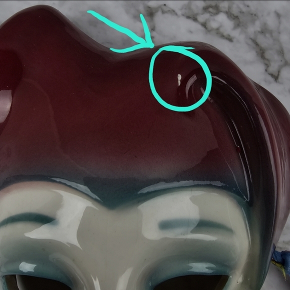 Vintage Clay Art Female, Art Deco Mask - Picture 6 of 10